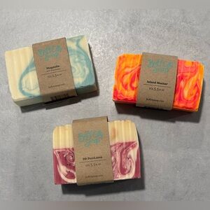 Buff City Soap 3 bars - 99 Pomlens, Magnolia, Island Nectar